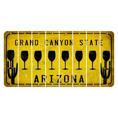 Arizona Yellow Cut License Plate Strips (Set of 8) Whale