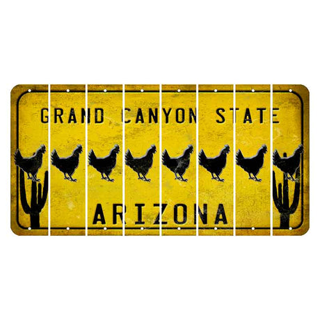 Arizona Yellow Cut License Plate Strips (Set of 8) Cheer Bow