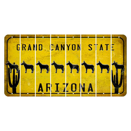 Arizona Yellow Cut License Plate Strips (Set of 8) Dolphin