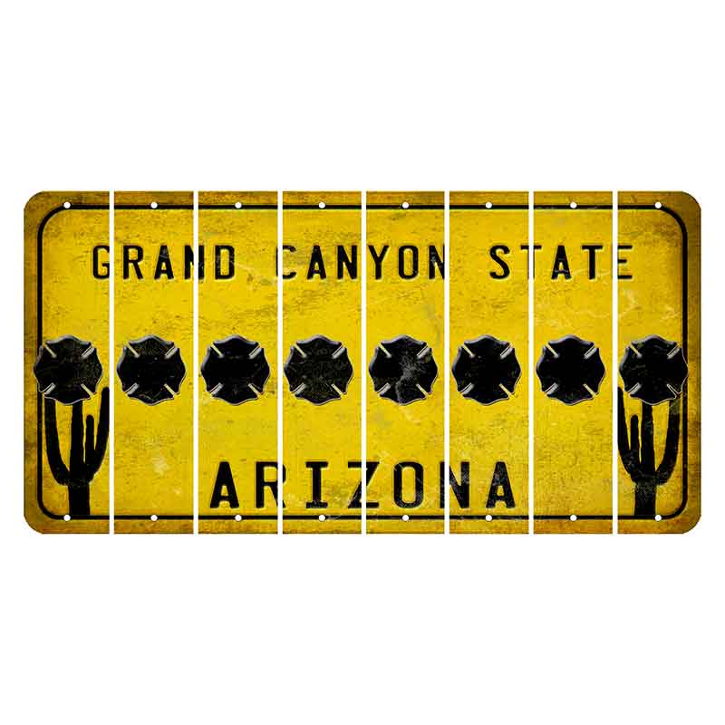 Arizona Yellow Cut License Plate Strips (Set of 8) Female Golfer