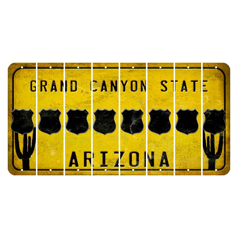 Arizona Yellow Cut License Plate Strips (Set of 8) Pizza