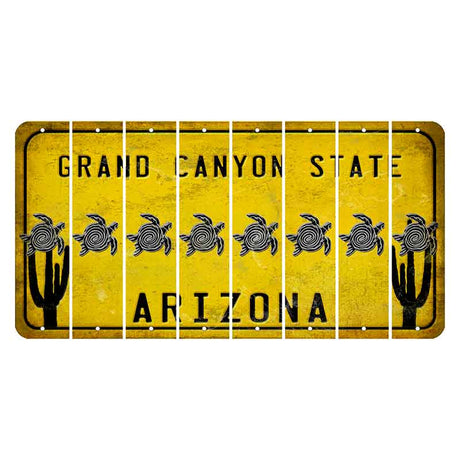 Arizona Yellow Cut License Plate Strips (Set of 8) Seahorse