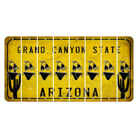 Arizona Yellow Cut License Plate Strips (Set of 8) Bikini