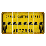 Arizona Yellow Cut License Plate Strips (Set of 8) Football