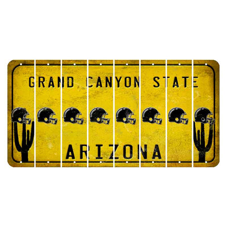 Arizona Yellow Cut License Plate Strips (Set of 8) Football