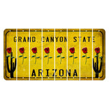 Arizona Yellow Cut License Plate Strips (Set of 8) Radioactive