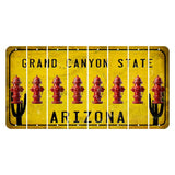 Arizona Yellow Cut License Plate Strips (Set of 8) Fire Badge