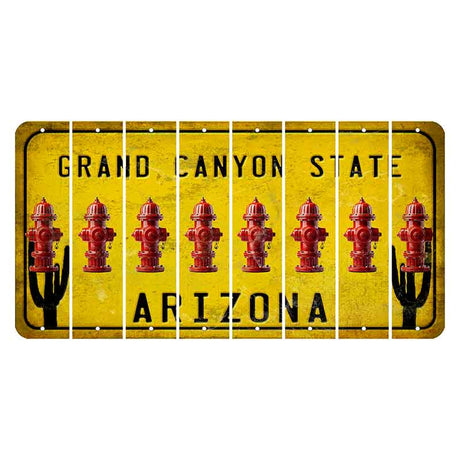 Arizona Yellow Cut License Plate Strips (Set of 8) Fire Badge