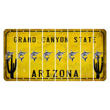 Arizona Yellow Cut License Plate Strips (Set of 8) Sugar Skull