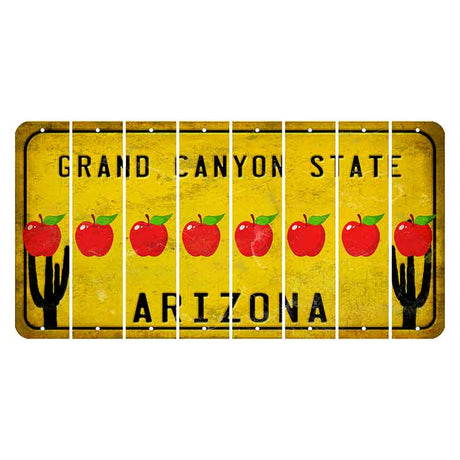 Arizona Yellow Cut License Plate Strips (Set of 8) Apple