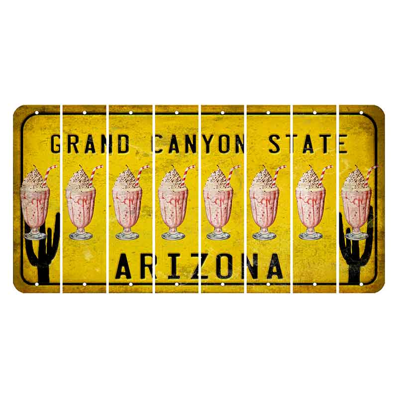 Arizona Yellow Cut License Plate Strips (Set of 8) Middle Finger