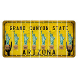 Arizona Yellow Cut License Plate Strips (Set of 8) State Silhouette