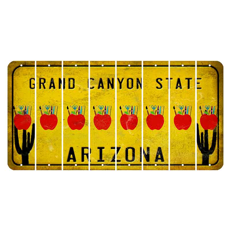 Arizona Yellow Cut License Plate Strips (Set of 8) Swordfish