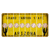 Arizona Yellow Cut License Plate Strips (Set of 8) Baseball