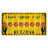 Arizona Yellow Cut License Plate Strips (Set of 8) Basketball