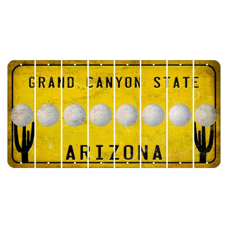 Arizona Yellow Cut License Plate Strips (Set of 8) Gnome