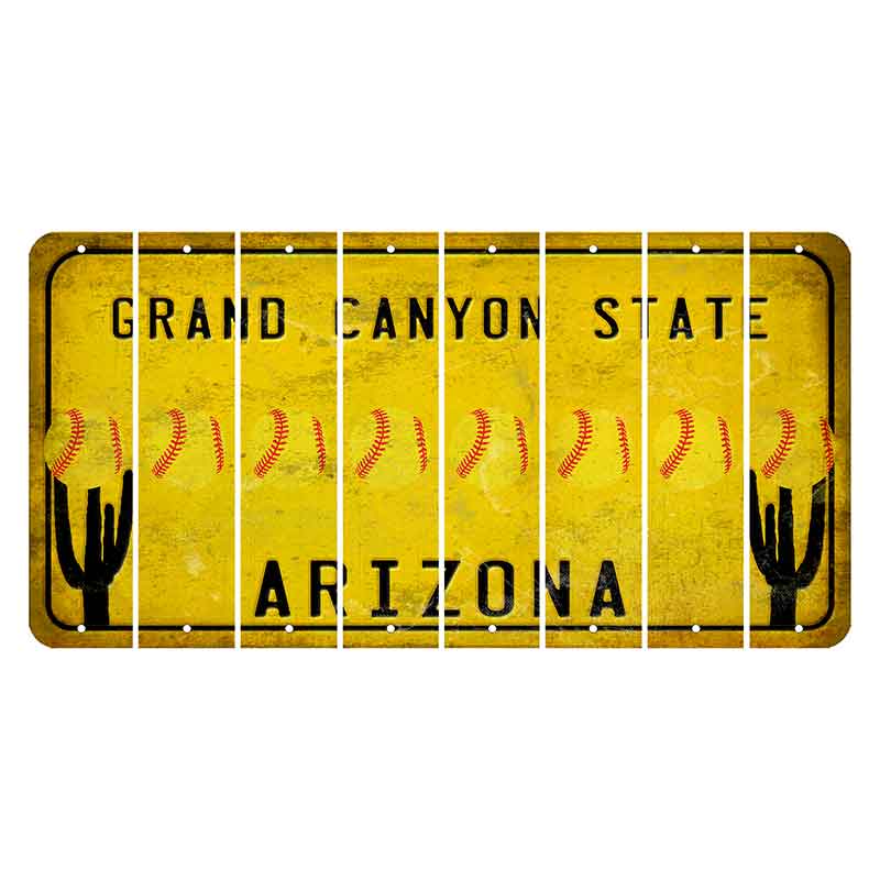 Arizona Yellow Cut License Plate Strips (Set of 8) Soccer Player
