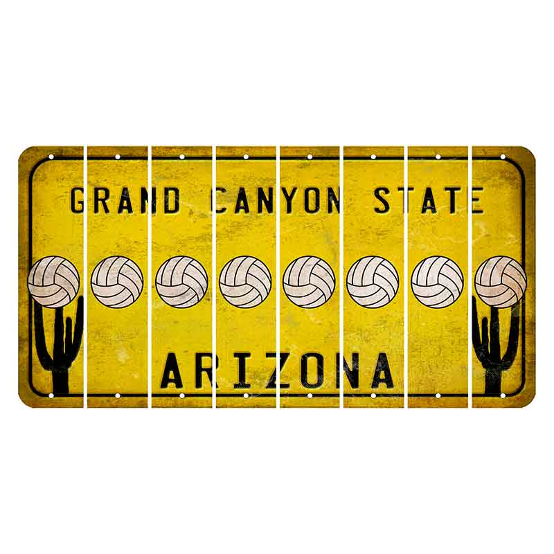 Arizona Yellow Cut License Plate Strips (Set of 8) Trophy