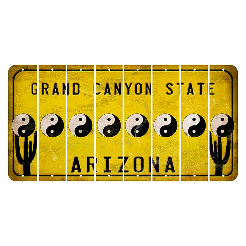 Arizona Yellow Cut License Plate Strips (Set of 8) X Controller