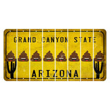 Arizona Yellow Cut License Plate Strips (Set of 8) Emoji - Pissed