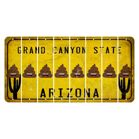 Arizona Yellow Cut License Plate Strips (Set of 8) Emoji - Pissed