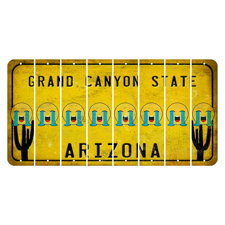 Arizona Yellow Cut License Plate Strips (Set of 8) Emoji - Angry