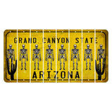 Arizona Yellow Cut License Plate Strips (Set of 8) Shotgun