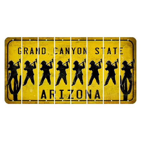 Arizona Yellow Cut License Plate Strips (Set of 8) Fire Hydrant