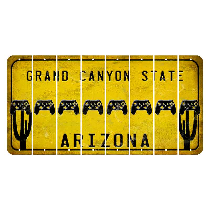 Arizona Yellow Cut License Plate Strips (Set of 8) Wrench