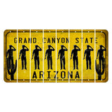 Arizona Yellow Cut License Plate Strips (Set of 8) Police Badge