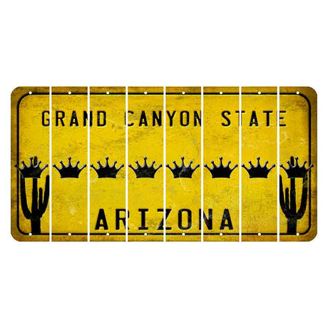 Arizona Yellow Cut License Plate Strips (Set of 8) Cross
