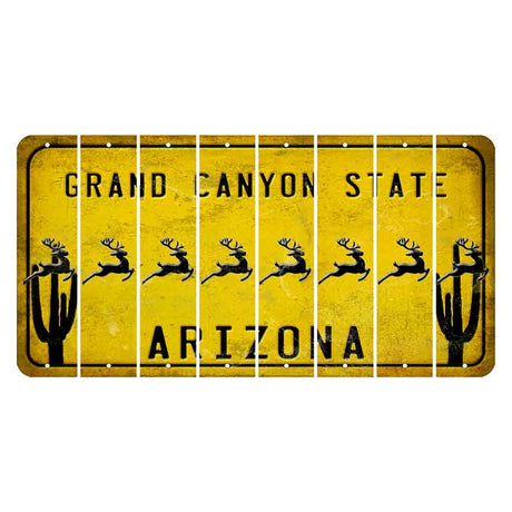 Arizona Yellow Cut License Plate Strips (Set of 8) Red Rose