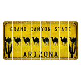 Arizona Yellow Cut License Plate Strips (Set of 8) Camel