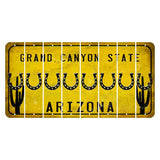 Arizona Yellow Cut License Plate Strips (Set of 8) Horse