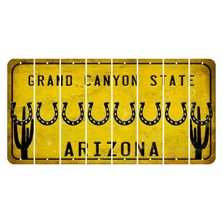 Arizona Yellow Cut License Plate Strips (Set of 8) Horse