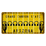 Arizona Yellow Cut License Plate Strips (Set of 8) Hang Loose