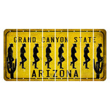 Arizona Yellow Cut License Plate Strips (Set of 8) Cowboy Boot
