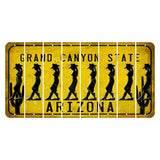 Arizona Yellow Cut License Plate Strips (Set of 8) Cowgirl