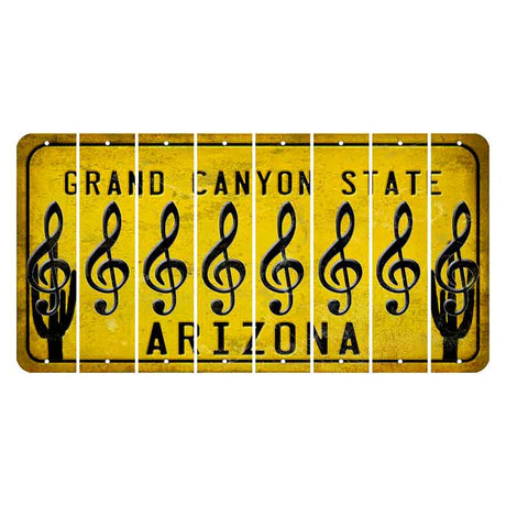 Arizona Yellow Cut License Plate Strips (Set of 8) Motorcycle