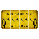 Arizona Yellow Cut License Plate Strips (Set of 8) Skeleton