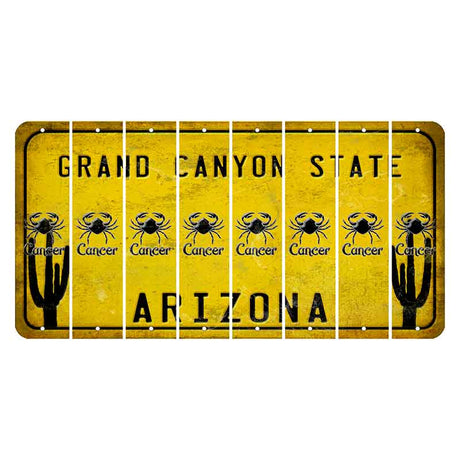 Arizona Yellow Cut License Plate Strips (Set of 8) Zodiac Sign - Aries