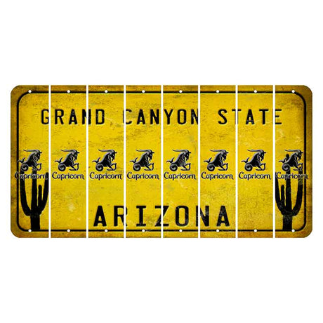 Arizona Yellow Cut License Plate Strips (Set of 8) Zodiac Sign - Cancer