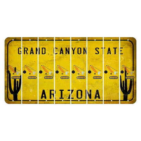 Arizona Yellow Cut License Plate Strips (Set of 8) Witches Hat