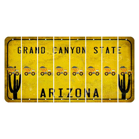 Arizona Yellow Cut License Plate Strips (Set of 8) Dozer
