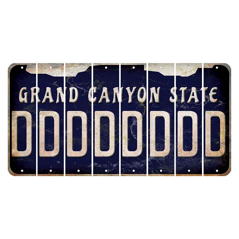 Arizona Navy Cut License Plate Strips (Set of 8) D