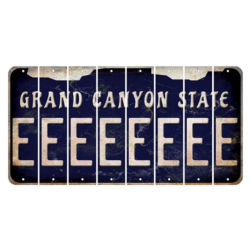 Arizona Navy Cut License Plate Strips (Set of 8) E