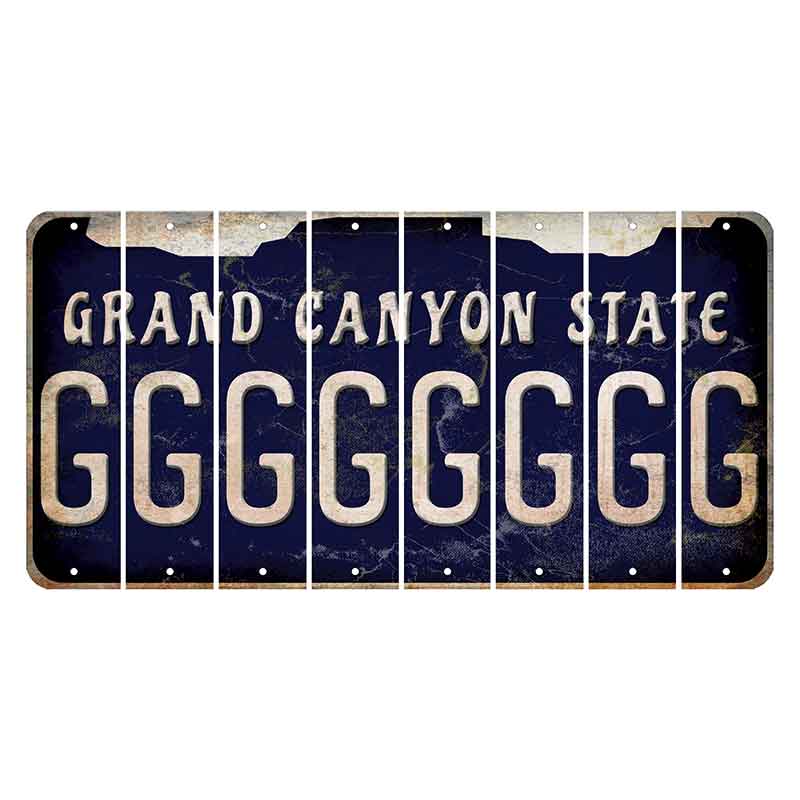 Arizona Navy Cut License Plate Strips (Set of 8) G