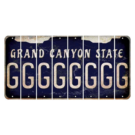 Arizona Navy Cut License Plate Strips (Set of 8) G