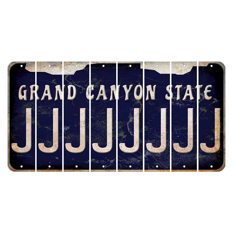 Arizona Navy Cut License Plate Strips (Set of 8) J