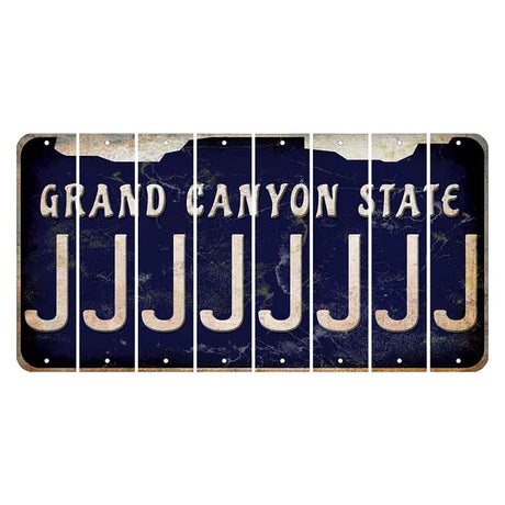 Arizona Navy Cut License Plate Strips (Set of 8) J